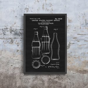 Poster im Retro-Stil Das Design der Flasche von Coca-Cola US-Patent
