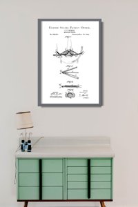 Poster Retro-Wohnzimmer Burgio Schnurrbart US Patent Lockenwickler