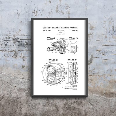 Poster an der Wand Ein Patent für eine Filtervorrichtung Bell & Howell