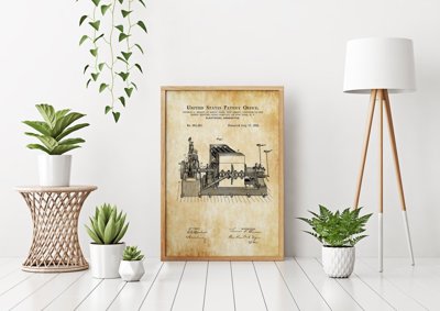 Retro-Poster Patent Edison Electric Generator