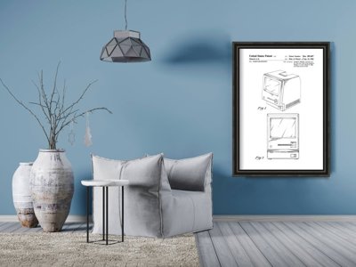 Plakat-Weinlese Das ursprüngliche Patent für den Apple Macintosh