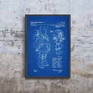 Poster im Retro-Stil Apollo Astronaut Raumanzug Patent