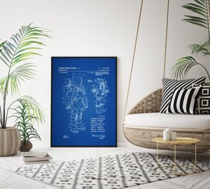 Poster im Retro-Stil Apollo Astronaut Raumanzug Patent