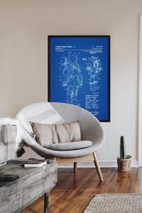 Poster im Retro-Stil Apollo Astronaut Raumanzug Patent