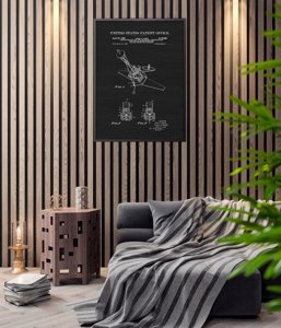 Poster Retro-Wohnzimmer Patent für die Lageregelung von Raumfahrzeugen