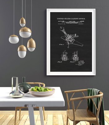 Poster Retro-Wohnzimmer Patent für die Lageregelung von Raumfahrzeugen