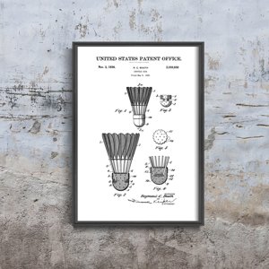 Poster im Retro-Stil Patent für den Dart Badminton