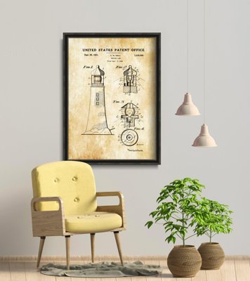 Retro-Poster Das US-Patent Leuchtturm Neill