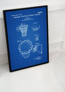 Weinleseplakat Basketballkorb US-Patent