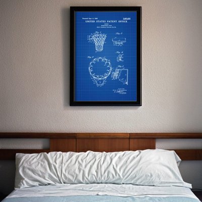 Weinleseplakat Basketballkorb US-Patent