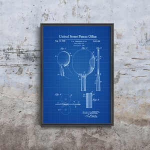 Plakat-Weinlese Patent für den Ping Pong Paddel