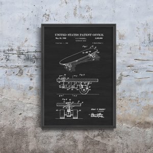 Poster im Retro-Stil Bruch Skateboard Waddell US-Patent