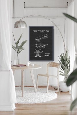 Poster im Retro-Stil Bruch Skateboard Waddell US-Patent