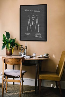 Poster im Retro-Stil Zeichnung Compass Schoenner US-Patent