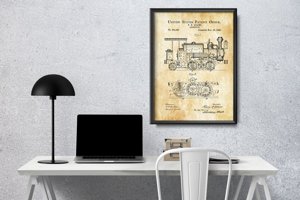 Plakat für den Frieden Lokomotive Adams US-Patent