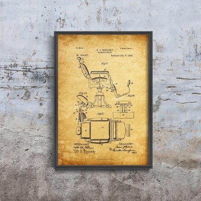 Plakat-Weinlese Friseurstuhl Rollert