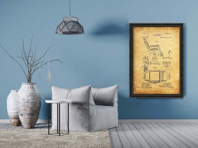 Plakat-Weinlese Friseurstuhl Rollert