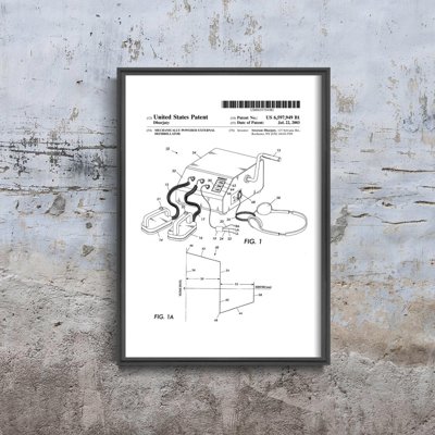 Poster im Retro-Stil Patent für Defibrillator