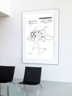 Poster im Retro-Stil Patent für Defibrillator