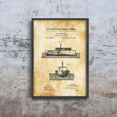 Poster im Retro-Stil US-Patent auf einem Schlepper