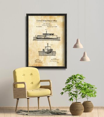 Poster im Retro-Stil US-Patent auf einem Schlepper