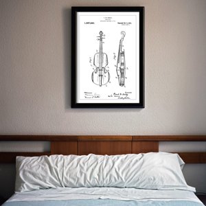 Poster im Retro-Stil Patent Violine Ashley