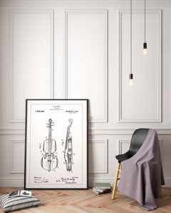 Poster im Retro-Stil Patent Violine Ashley