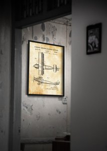 Poster an der Wand Gezeichnet den Piloten