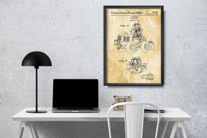 Poster im Retro-Stil Traktor Patent Wieschel