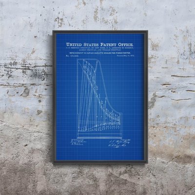 Poster an der Wand Patent Steinway Piano