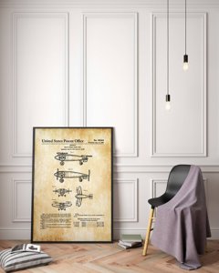 Plakat-Weinlese Patent für den vertikalen Start- und Lande Flugzeuge