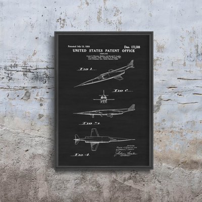 Poster Retro-Wohnzimmer Douglas X-Plane Weinlese US-Patent