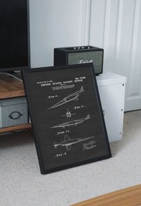 Poster Retro-Wohnzimmer Douglas X-Plane Weinlese US-Patent
