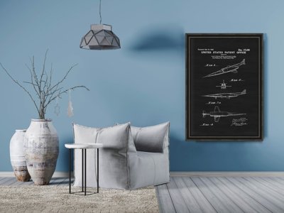 Poster Retro-Wohnzimmer Douglas X-Plane Weinlese US-Patent