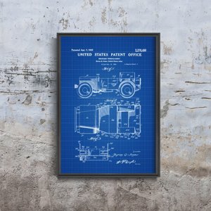 Poster im Retro-Stil Willys Military Jeep Patent Patent Automobil Us Army