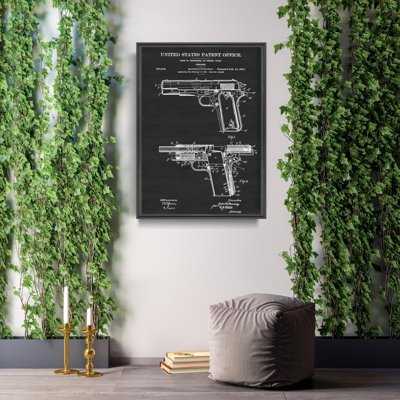 Poster an der Wand Colt Browning Firearm US-Patent