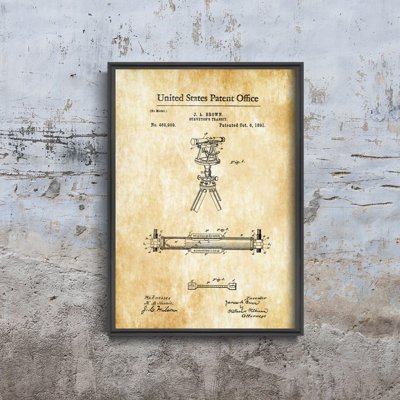 Plakat für den Frieden Vermessungs Transit Brown US-Patent