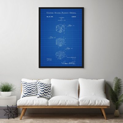 Weinleseplakat Das US-Patent Würfel Mitchell