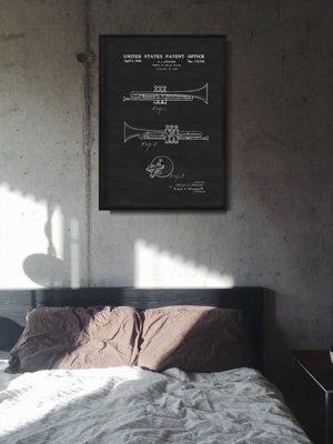 Retro-Poster Das US-Patent Trompete Johnson