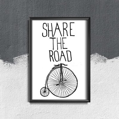 Poster im Retro-Stil Die Inschrift drucken Teilen Sie die Straße