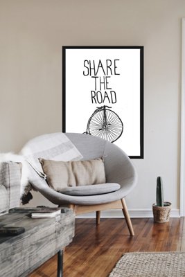 Poster im Retro-Stil Die Inschrift drucken Teilen Sie die Straße