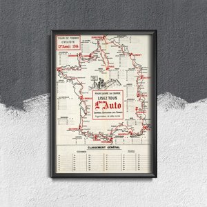 Retro-Poster Poster Karte der Tour de France