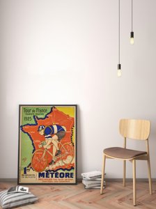 Poster Retro-Wohnzimmer Tour de France