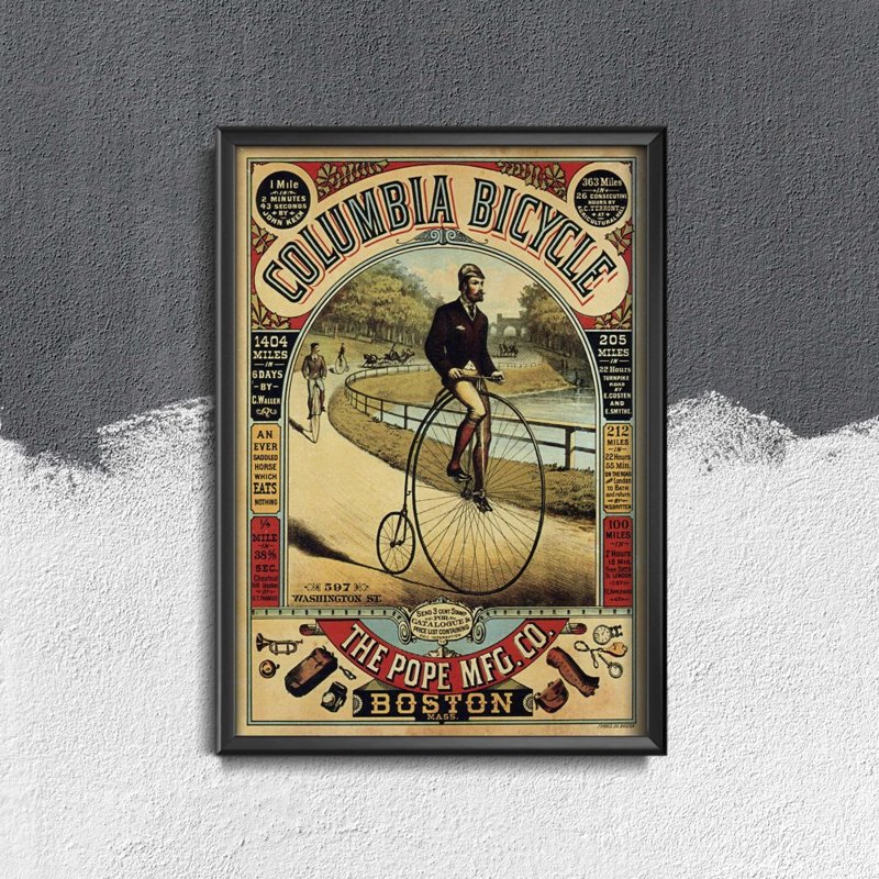 Poster im Retro-Stil Columbia Fahrrad-Plakat