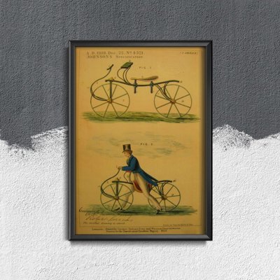 Poster Retro-Wohnzimmer Retro Druck Velociped Bike Johnson