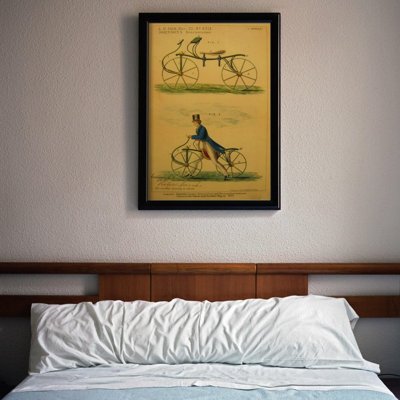 Poster Retro-Wohnzimmer Retro Druck Velociped Bike Johnson