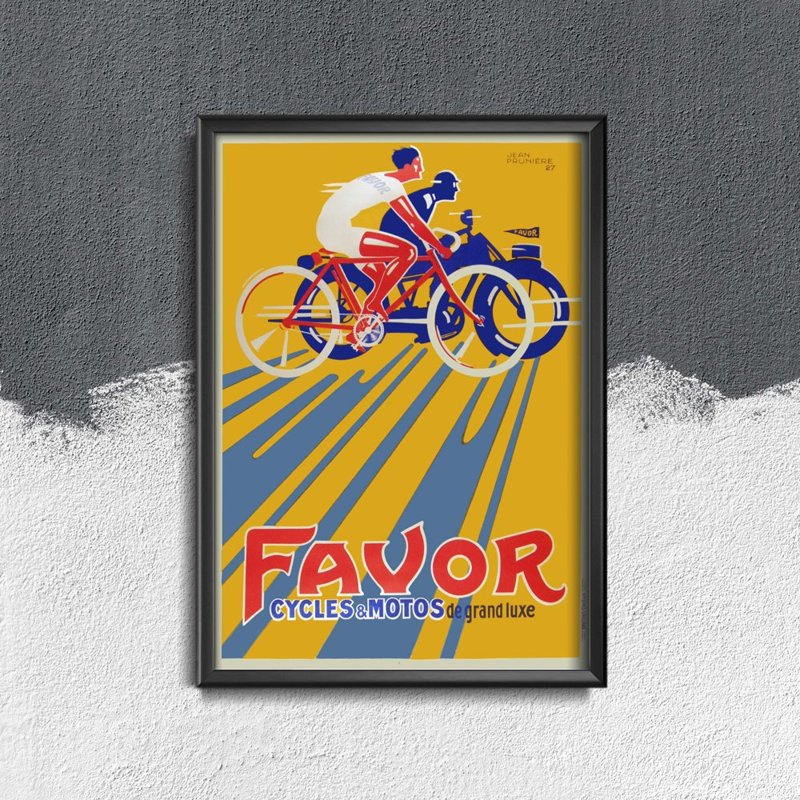 Retro-Poster Favor Cycles Motos de Grande Luxe