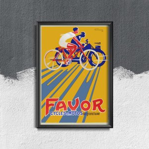 Retro-Poster Favor Cycles Motos de Grande Luxe