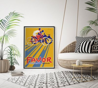 Retro-Poster Favor Cycles Motos de Grande Luxe