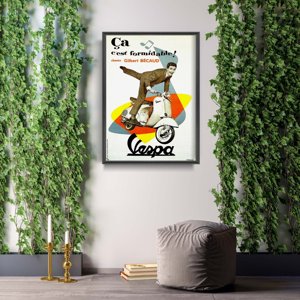 Poster im Retro-Stil Gilbert Bécaud Chante Vespa